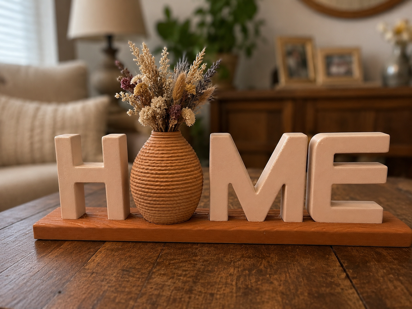 3D Printed HOME Vase Sign – Modern Farmhouse Décor