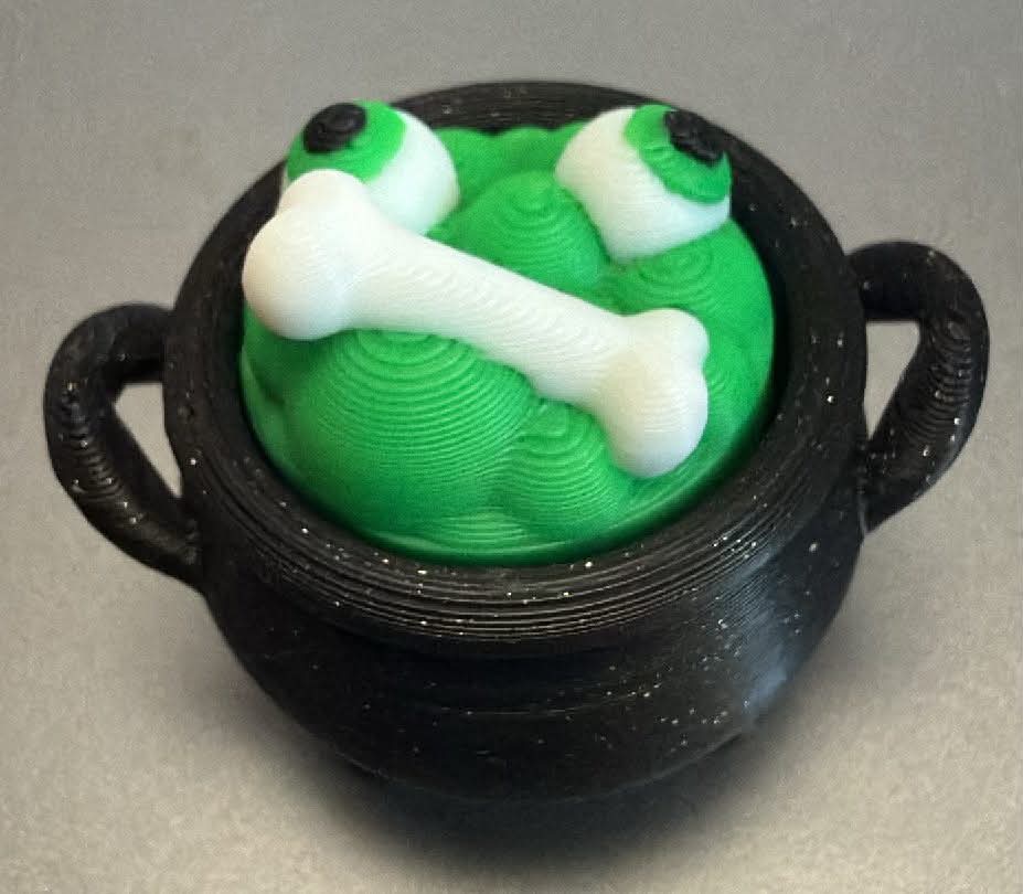 3D‑Printed Cauldron Clicker – Cute Spooky Halloween Edition